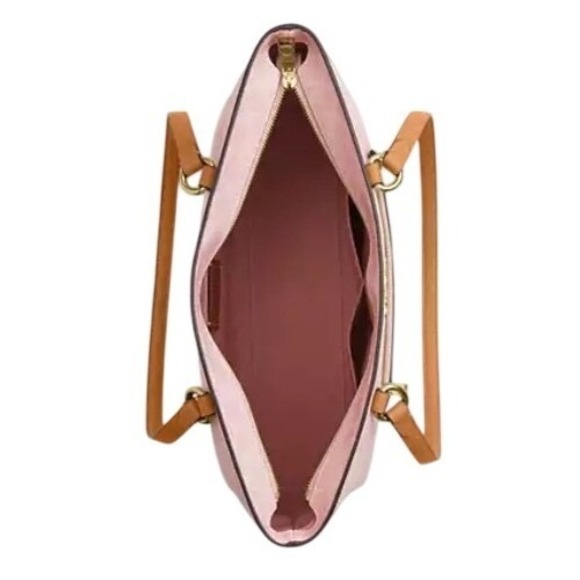 Coach Station Tote Signature Canvas Pink Vachetta Leather CEA21 Bag PRICE FIRM - Picture 3 of 3